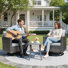 Ensemble de conversation pour patio avec coussins 7 personnes Allcot