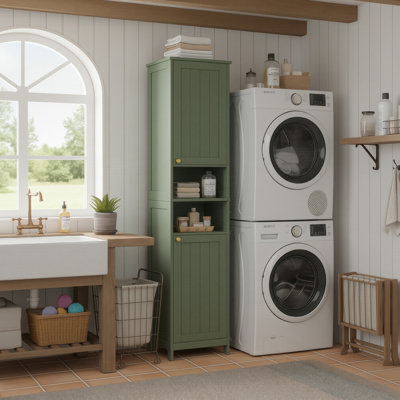 Grande armoire de rangement avec lumières, tablettes réglables, 66,9 H