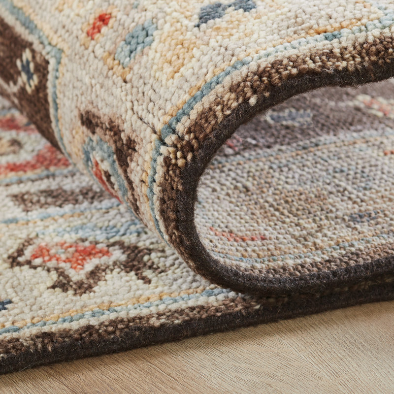 Hand Knotted Wool Oriental Area Rug in Brown, Rectangle 10' x 14'