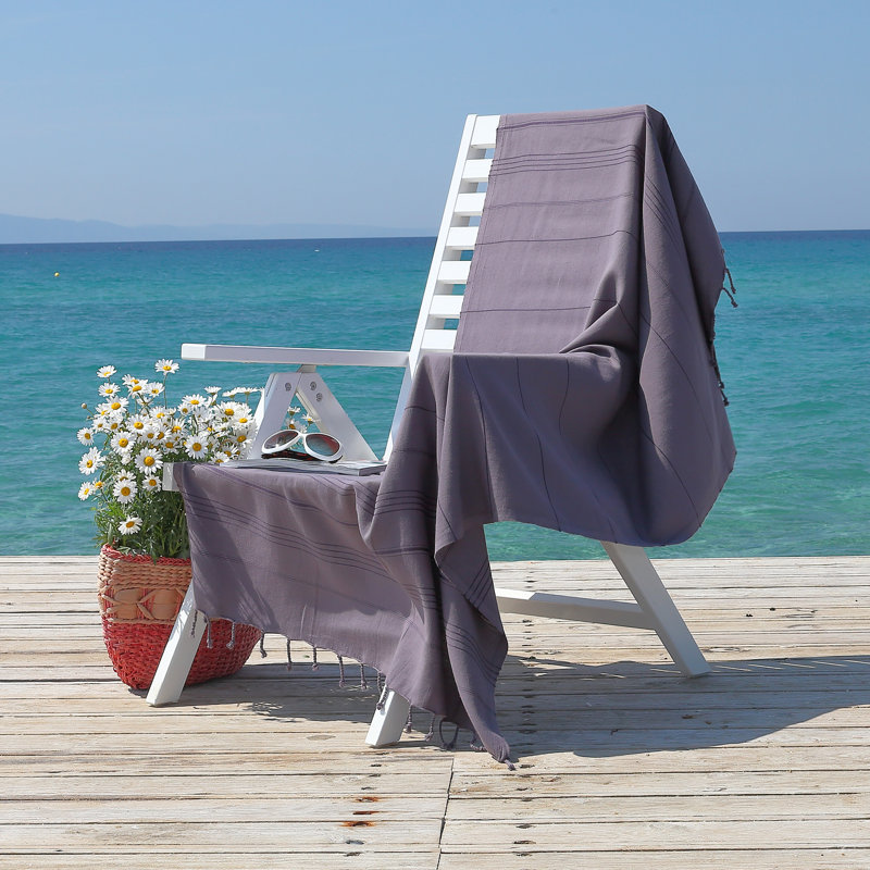 Serviette de plage en coton turc Summer Fun Pestemal, Gris