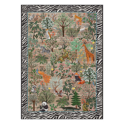 Tapis lavable à la machine Jungle Animal