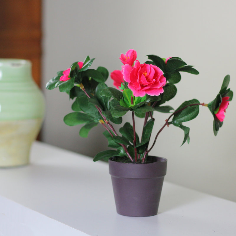 Rosier artificiel rose 7,5 po