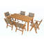 Table de salle à manger en bois imitation teck texturé pour l'extérieur-779150616
