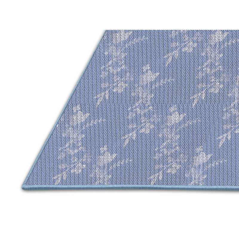 Tapis bleu à motif floral Abdurrahman, Rectangle 6 pi x 9 pi