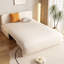 Canapé-lit modulaire en similicuir blanc crème avec rangement-1025077825
