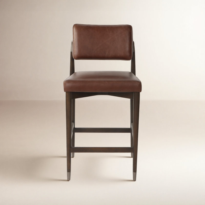 Anton Stool-Havana Brown-Bar, Counter Stool (27" Seat Height), Cognac Genuine Leather