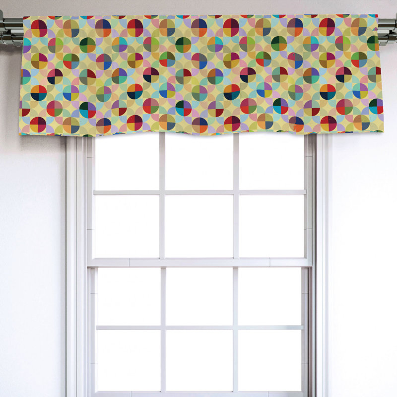 Sateen Geometric Ruffled Window Valance