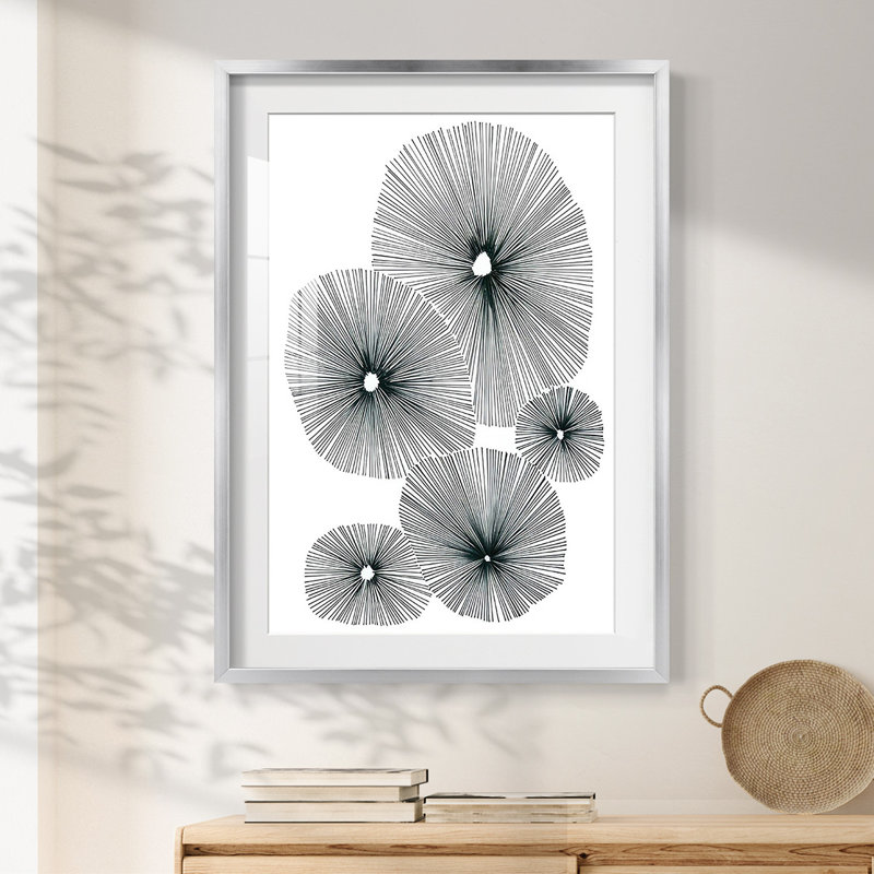 Bloom Spiral II -Framed Print, 28.5" H x 20.5" W, Silver
