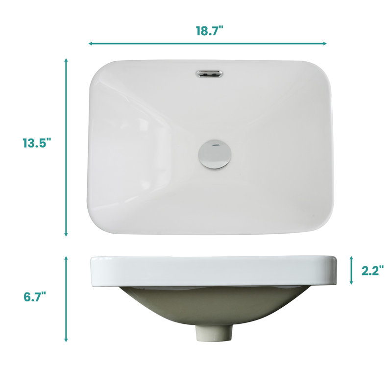 Lavabo intégré en céramique blanche avec surface facile à nettoyer