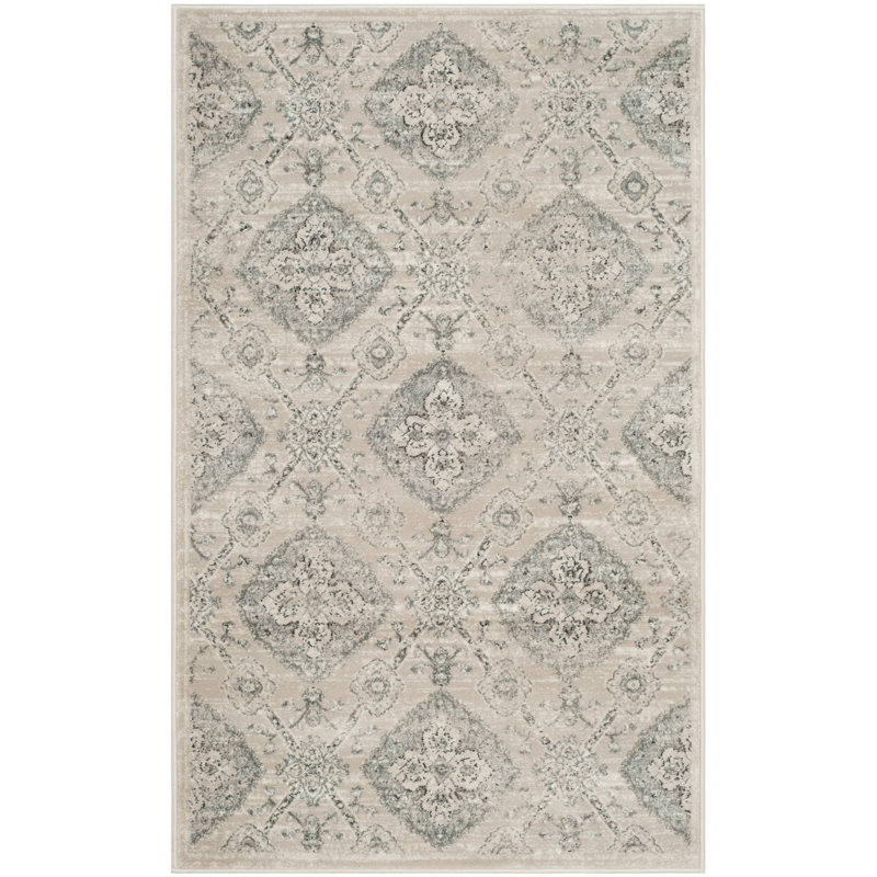 Tapis taupe / bleu clair Joana, Rectangle 3 pi x 5 pi