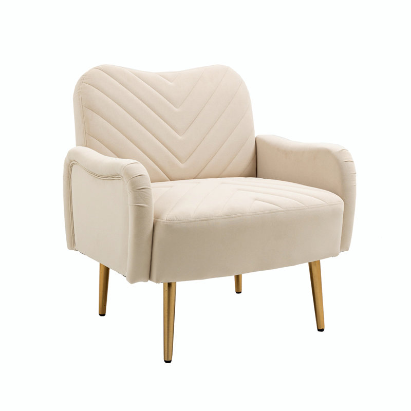 Fauteuil en velours, Polyester beige