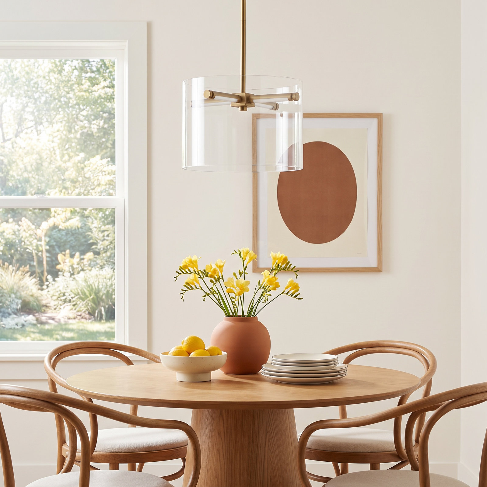 Maija Single Light Glass Dimmable LED Pendant, Gold