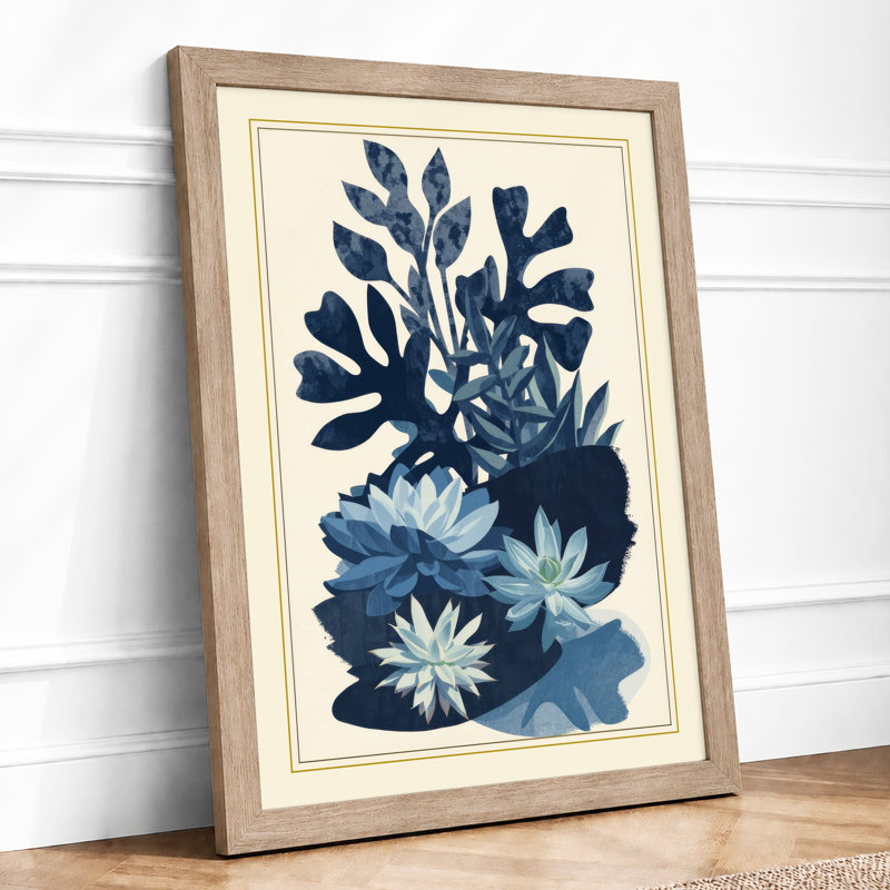 Study In Blue Botanical - Print, A1 - 84.1 x 59.4 cm, Oak