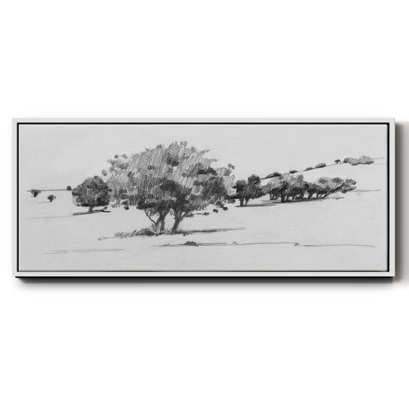Treeline S Croquis I - Toile encadrée de qualité supérieure - Prêt à être accroché, Toile encadrée flottée blanche