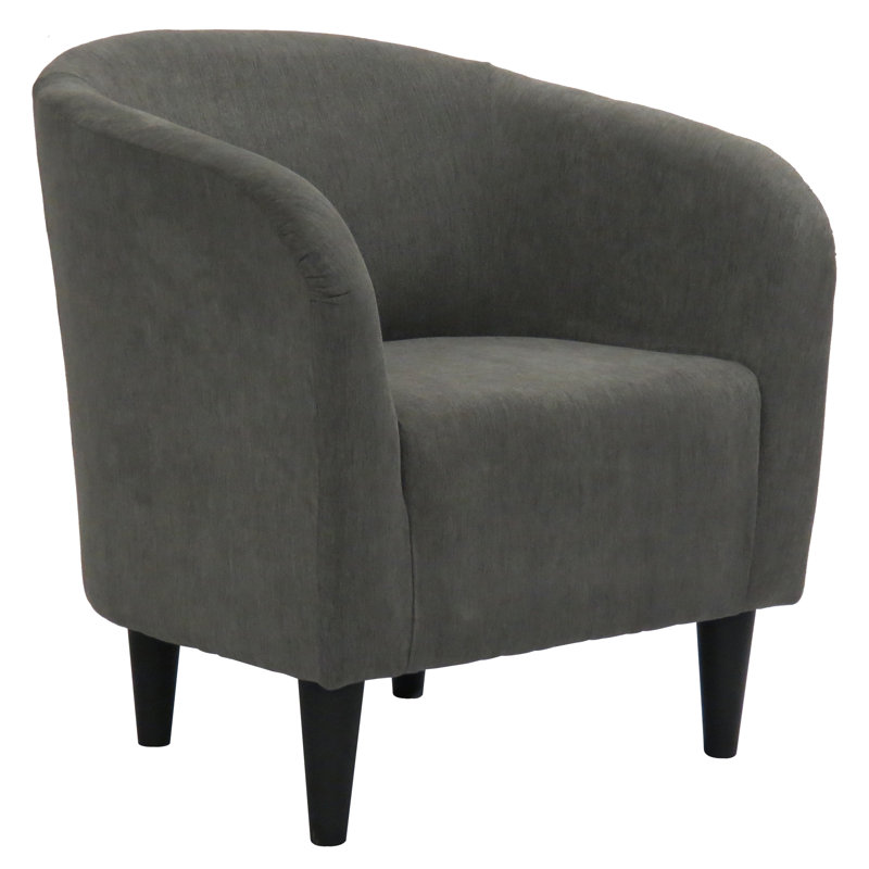 Fauteuil demi-tonneau de 29,50 po de largeur, Toulan en sergé graphite