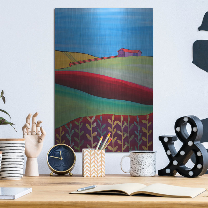 Art mural en métal «Farm 2» par Bebe Keith, H 16 po x l 12 po