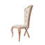 Ensemble de deux chaises d'appoint rembourrées en velours capitonné beige et or rose