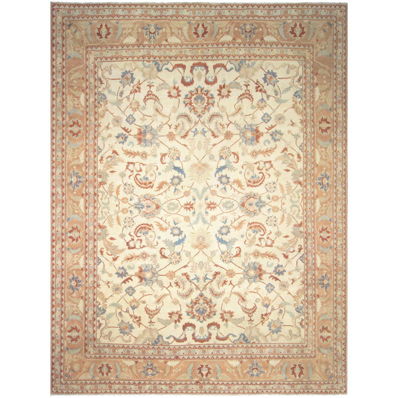 Tapis ivoire unique de 12 pi 9 po x 16 pi 7 po Kellyanna par Arshs Fine Rugs