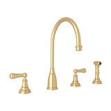 Georgian Era Double Handle Kitchen Faucet With Accessories