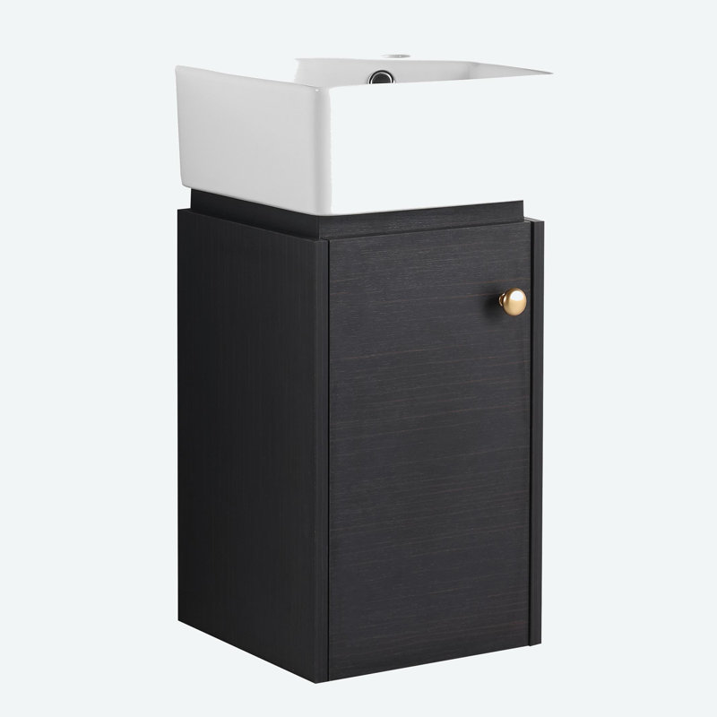 Meuble-lavabo simple 12 po avec comptoir en céramique Bloniarz