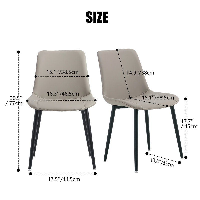 Leather Dining Chairs, Mid Century Modern Faux Leather Kitchen Chairs, 4, Young Colt