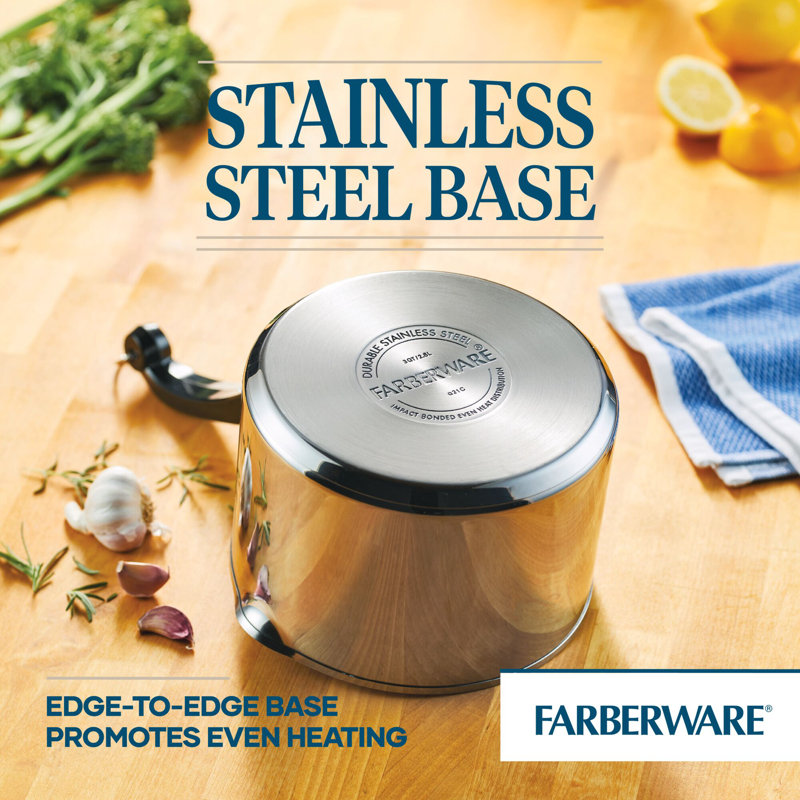 Farberware 3-Quart Stainless Steel Straining Saucepan with Lid