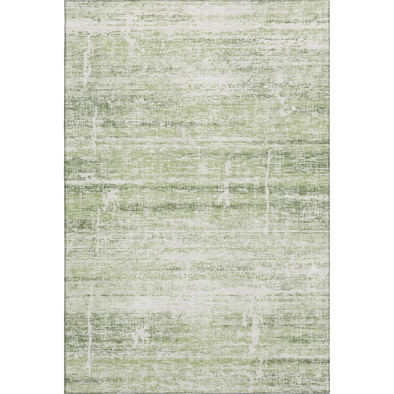 Premium Machine Washable Gerardo Aloe Rug, Rectangle 3' x 5'