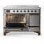 Cuisinière à induction 48 pouces avec 6 éléments à induction en acier inoxydable (garniture brunie) Majestic III Series-124828827-124828836