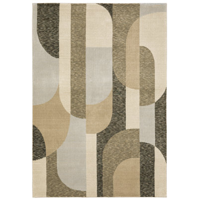 Tapis abstrait ivoire / gris / beige Welford