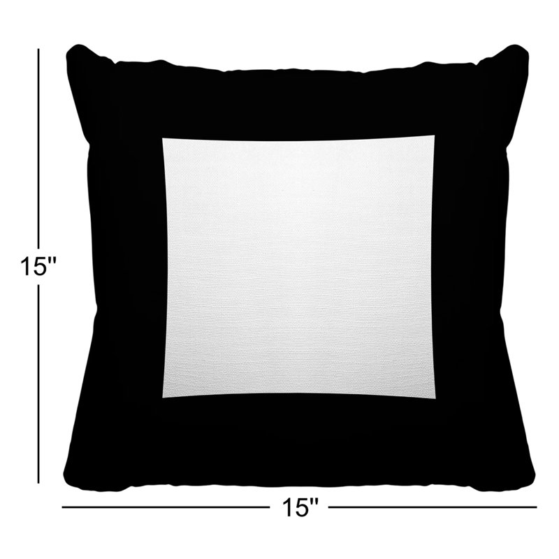 Coussin décoratif intérieur / extérieur Luella, L 15 po x H 15 po, Noir
