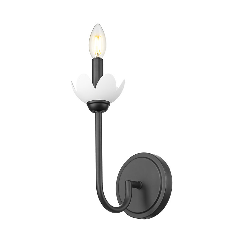 Applique murale texturée Burgett, Une lumière, H 11,5 po x l 5,25 po x P 7,5 po, Noir mat
