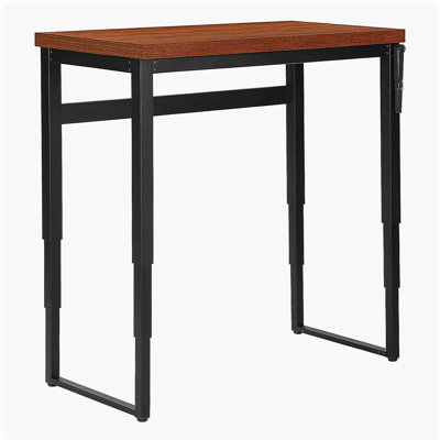 Bureau d'ordinateur, bureau personnel, debout, réglable, l 48 po, travail, ordinateur portable, stratifié brun, métal noir, contemporain, moderne