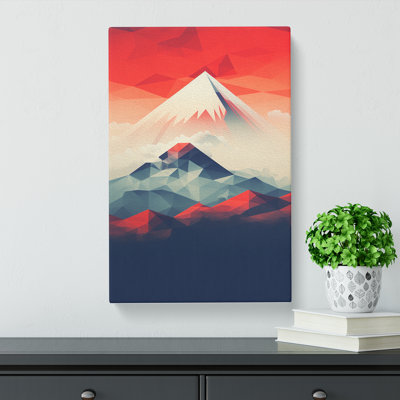 Mount Fuji Geometric - Wrapped Canvas