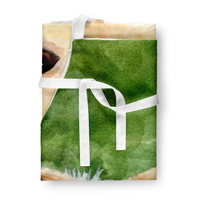 Tablier chihuahua, Vert / blanc