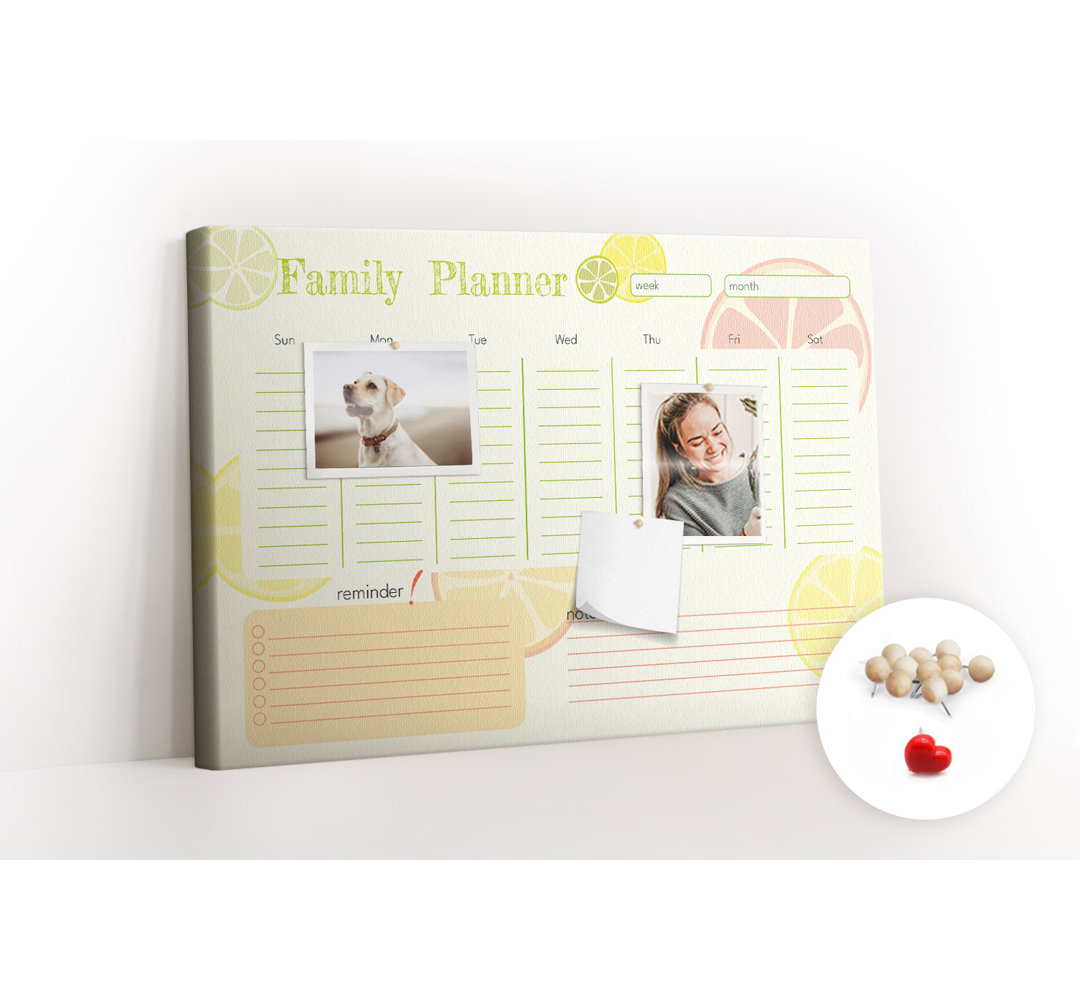 Wall Mounted bulletin board print wall art notice boards for office corkboard Family Planner
