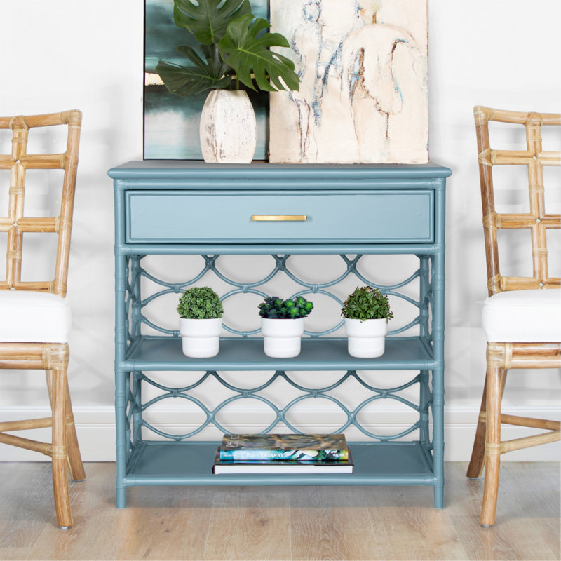 Manning End Table, Pool Blue