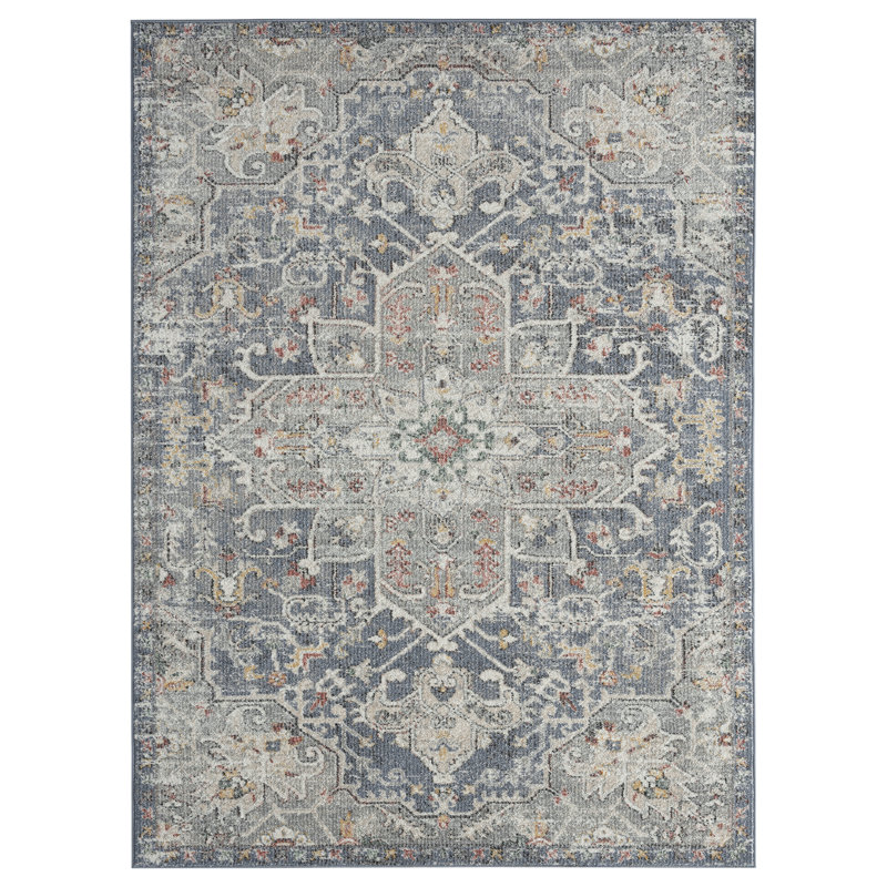 Tapis bleu et gris Abani Gerzon, Rectangle 5 pi 3 po x 7 pi 6 po