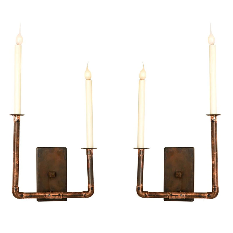 Copper Candle Wall Light