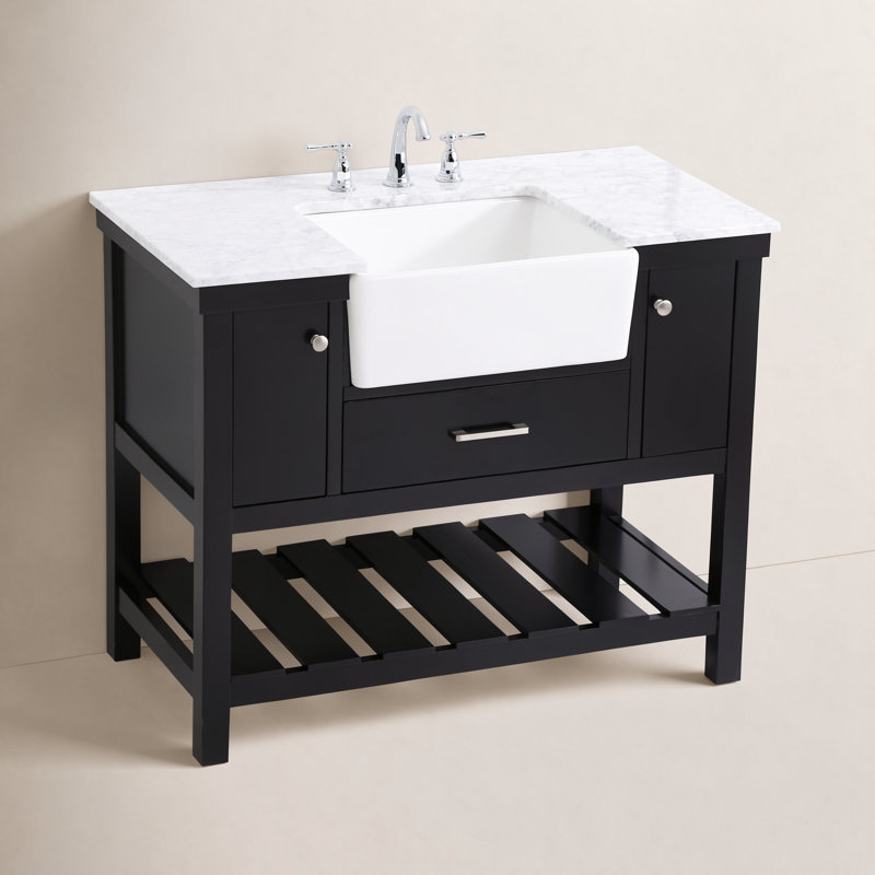 Ensemble de meuble-lavabo simple 42 po Algier, Noir, noir, noir, noir