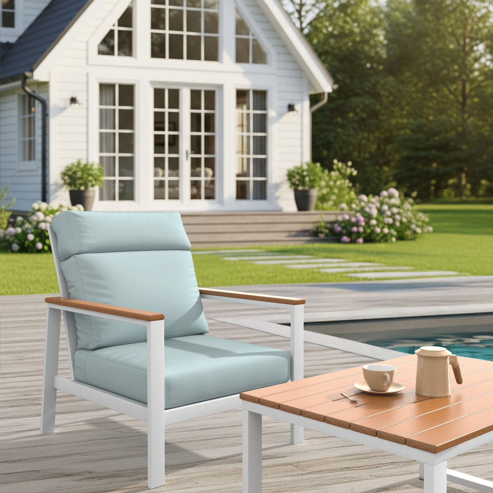 Townsend Sunbrella® Patio Lounge Chair, Bliss Dew