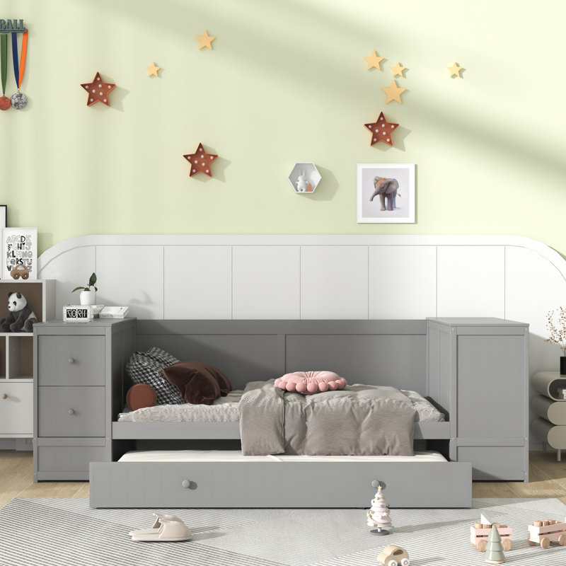 Lit plateforme Luthan, gris