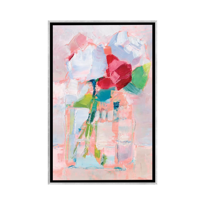 Fleurs abstraites dans un vase I par Ethan Harper - reproduction d'art, H 48 po x l 32 po x P 1,5 po, Pas de tapis