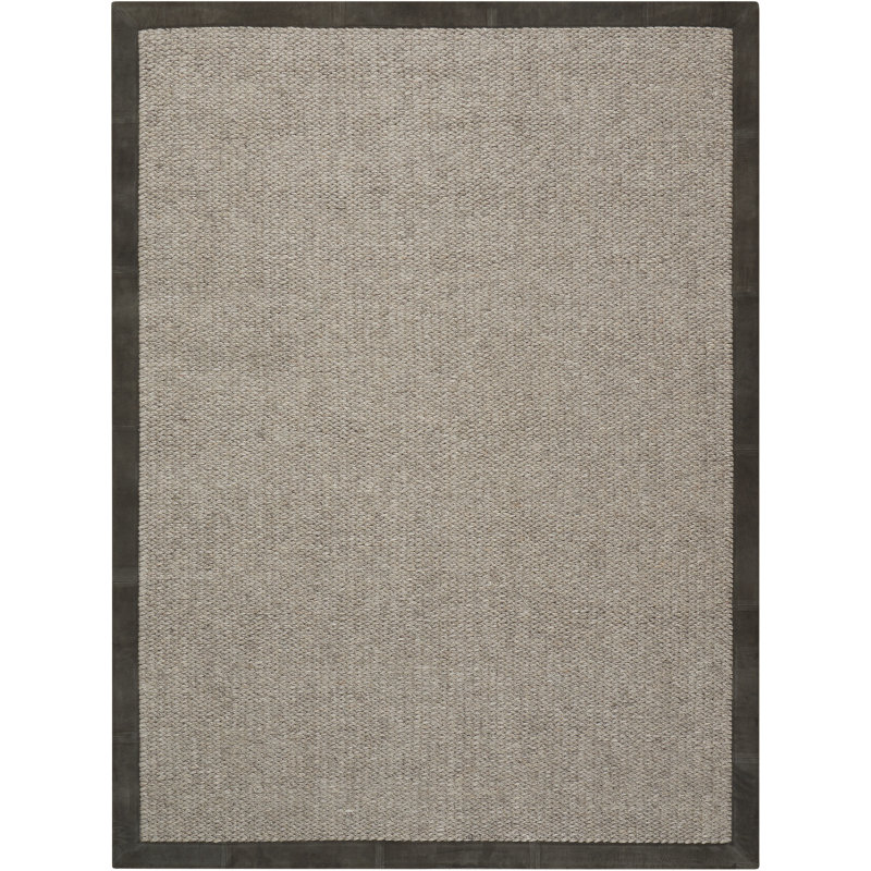 Tapis zone ardoise noué la à la main Lucia, Rectangle 5 pi 6 po x 7 pi 5 po