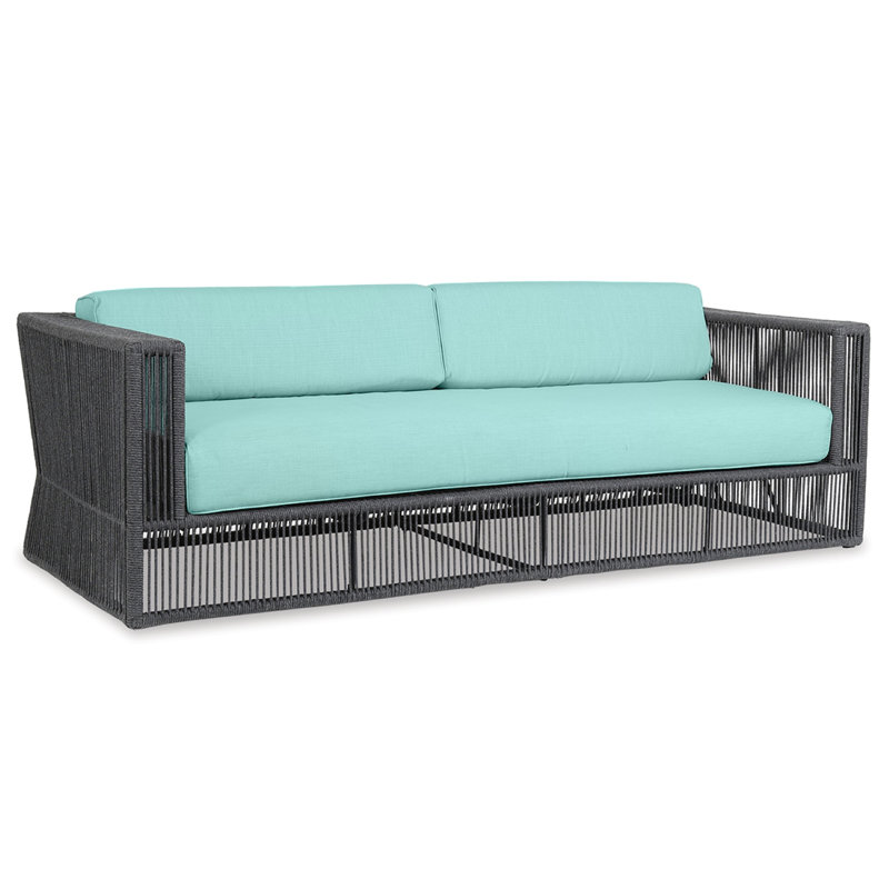 Milano Outdoor 3 - Seat Patio Sofa, Dupione Celeste Sunbrella®
