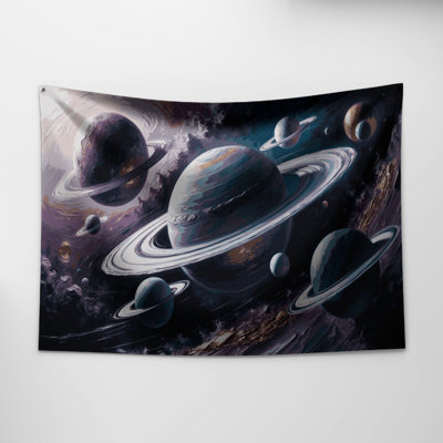 SciFi Sci fi planets with multiple moons Wall Tapestry