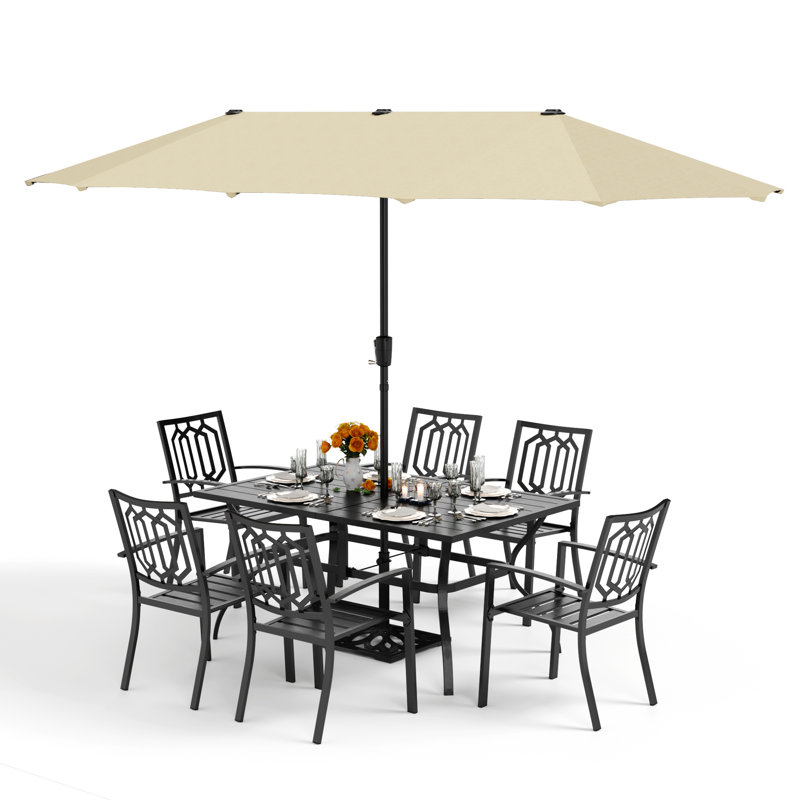 Ensemble de salle à manger 6 personnes avec table rectangulaire Stoneham Argyri
