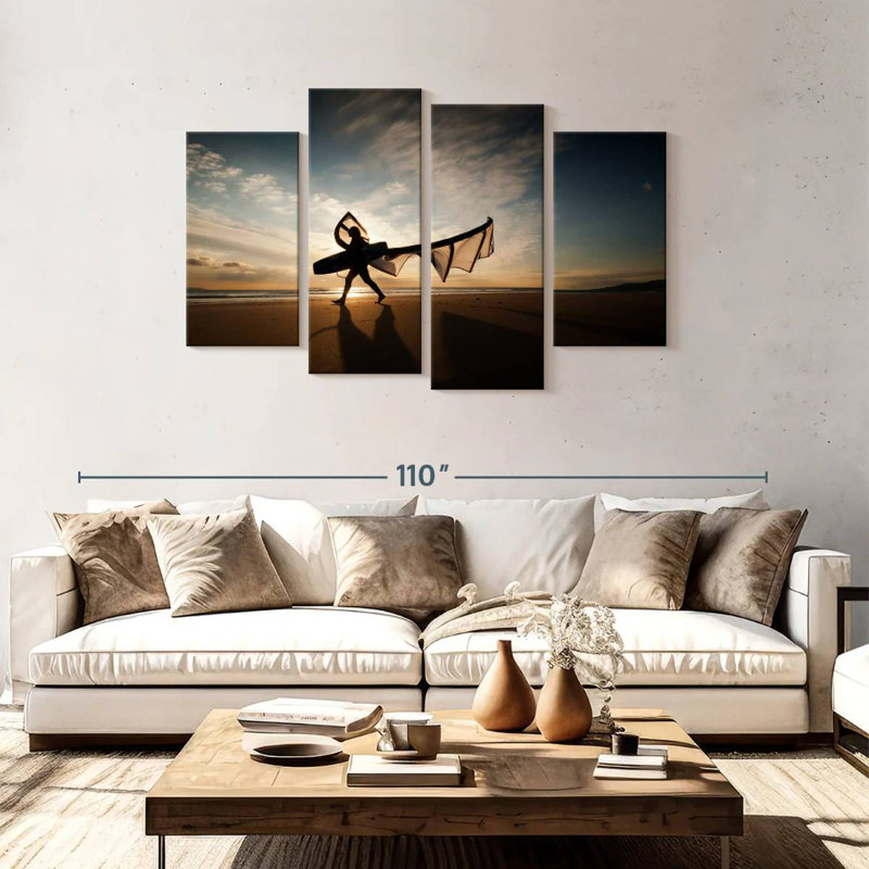Kitesurfer Silhouette, 48" H x 75" W