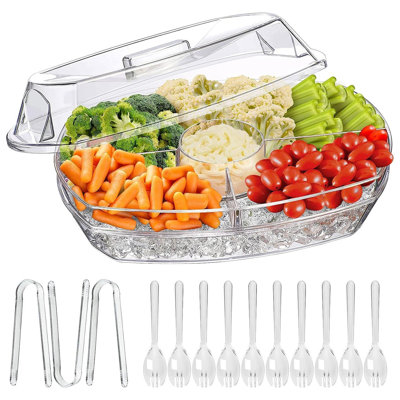 Edge Collections Plastic Serving Tray Stand Buffet Accessory