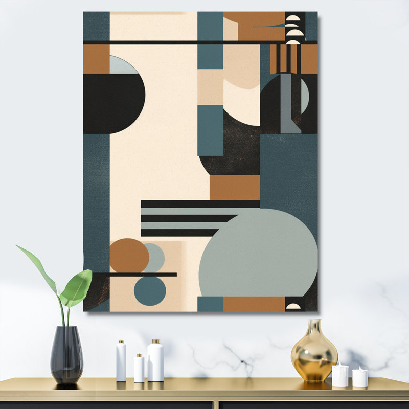 «Blue and Black Geometric Shadows IV - Minimalisme», impressions d'art mural, H 40 po x l 30 po x P 1,5 po, Toile tendue