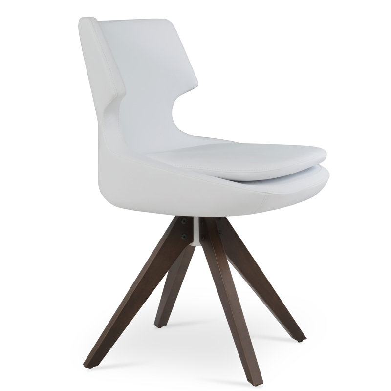 Chaise pivotante Patara Pyramid, Noyer, Blanc PPM